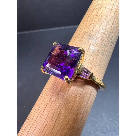 NEW African amethyst ring in vermeil yellow gold size 9 - Picture 11 of 16